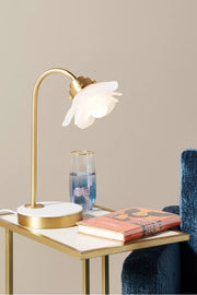 Revalis Glass Flower Task Lamp – Modern Frosted Petal Lighting